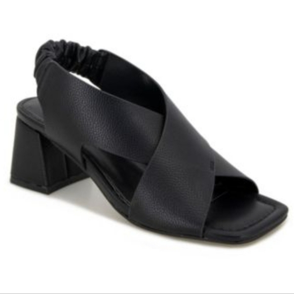 NIB Kenneth Cole Black Open Toe Slingback Sandals Size 7 - Picture 1 of 3
